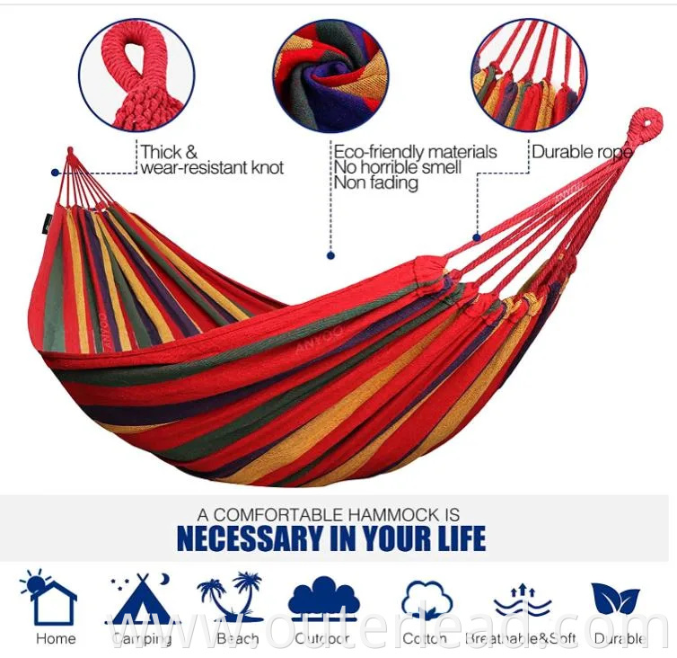 Hammock Chair Hammock Chair Hot Sale Portable Cotton Canvas Outdoor Swing Hammock